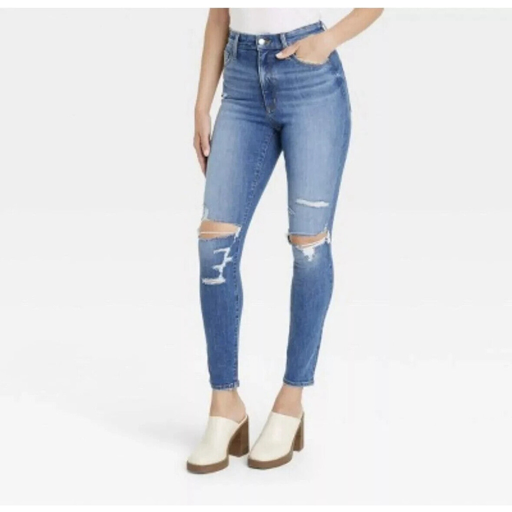 Universal Thread High-Rise Skinny Jeans Medium Wash/Distressed Stretch Plus 26R